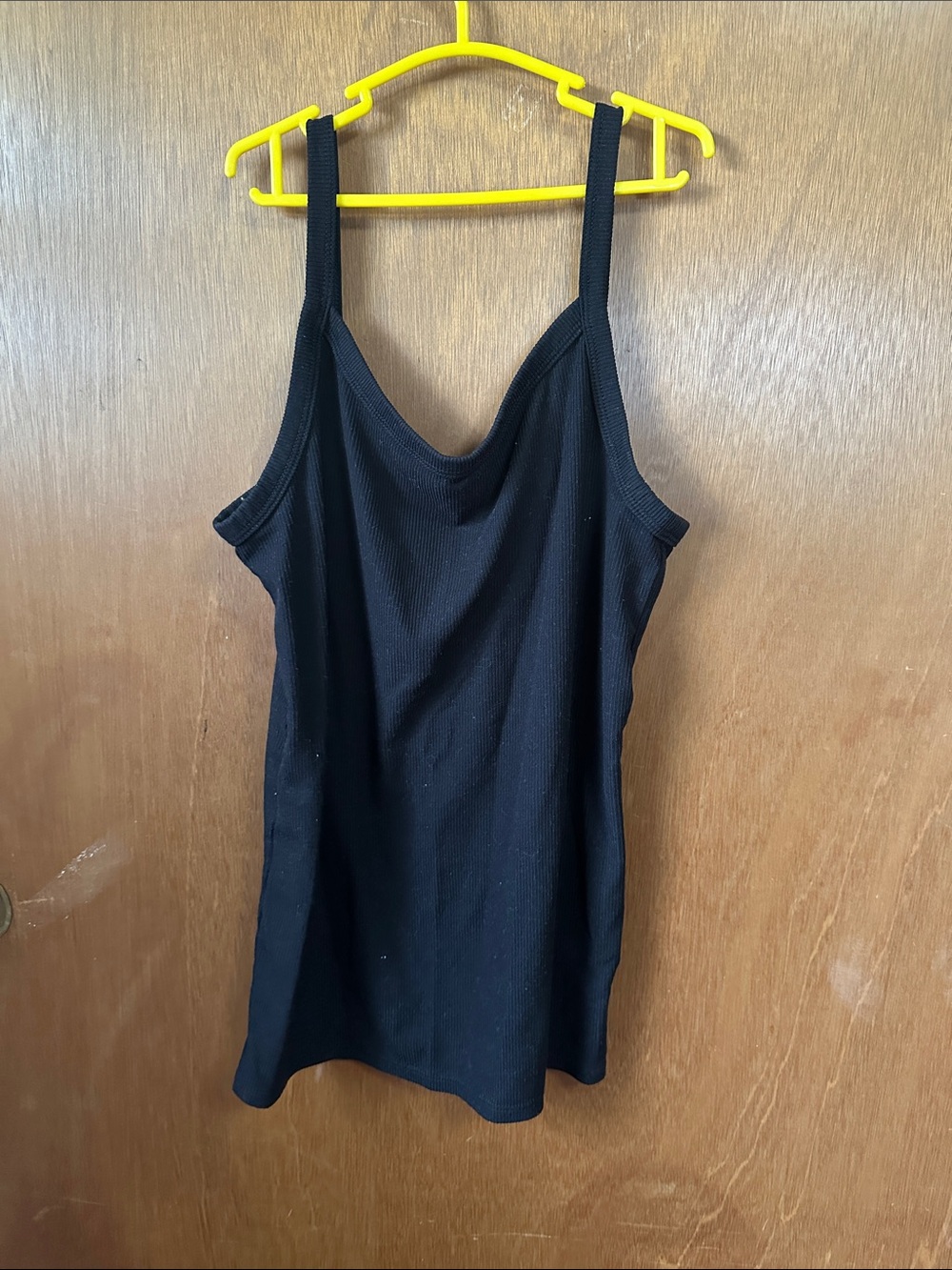 No Boundaries Black Ribbed Scoop Neck Cami